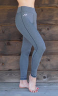 Nickers Performance Riding Leggings, Full-Length, Heather Grey