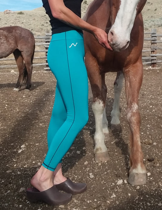 Nickers Performance Riding Legging, 7/8 Length, Teal